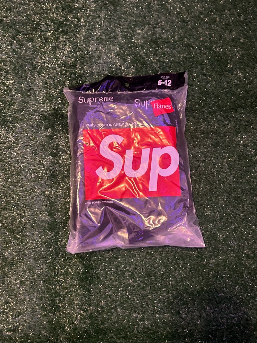 Hanes x Supreme Black Socks with Red Logo